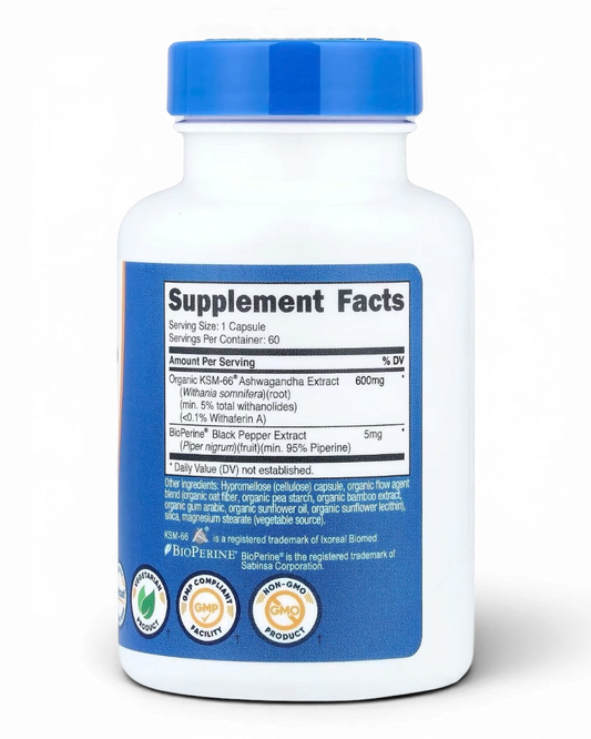 KSM-66® Ashwagandha Nutricost 600 mg – 60 Cápsulas