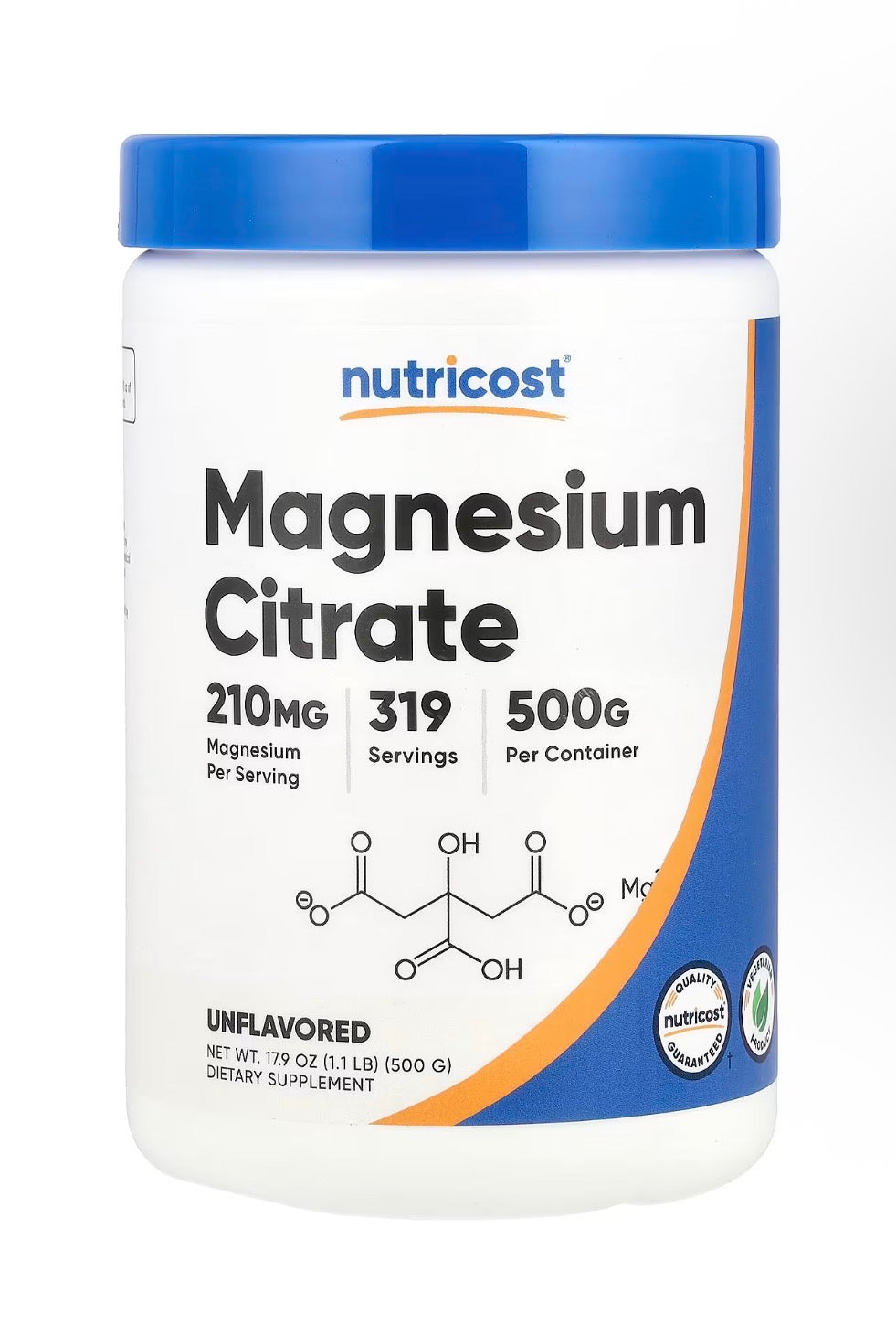Citrato de Magnesio en Polvo – Nutricost 500 g