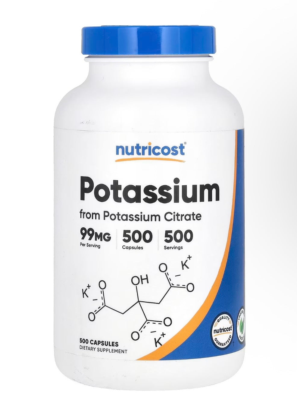 Nutricost – Potasio (Citrato de Potasio) 99 mg | 500 Cápsulas