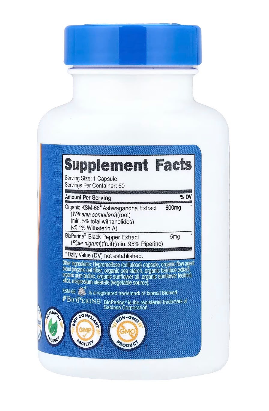 KSM-66® Ashwagandha Nutricost 600 mg – 60 Cápsulas