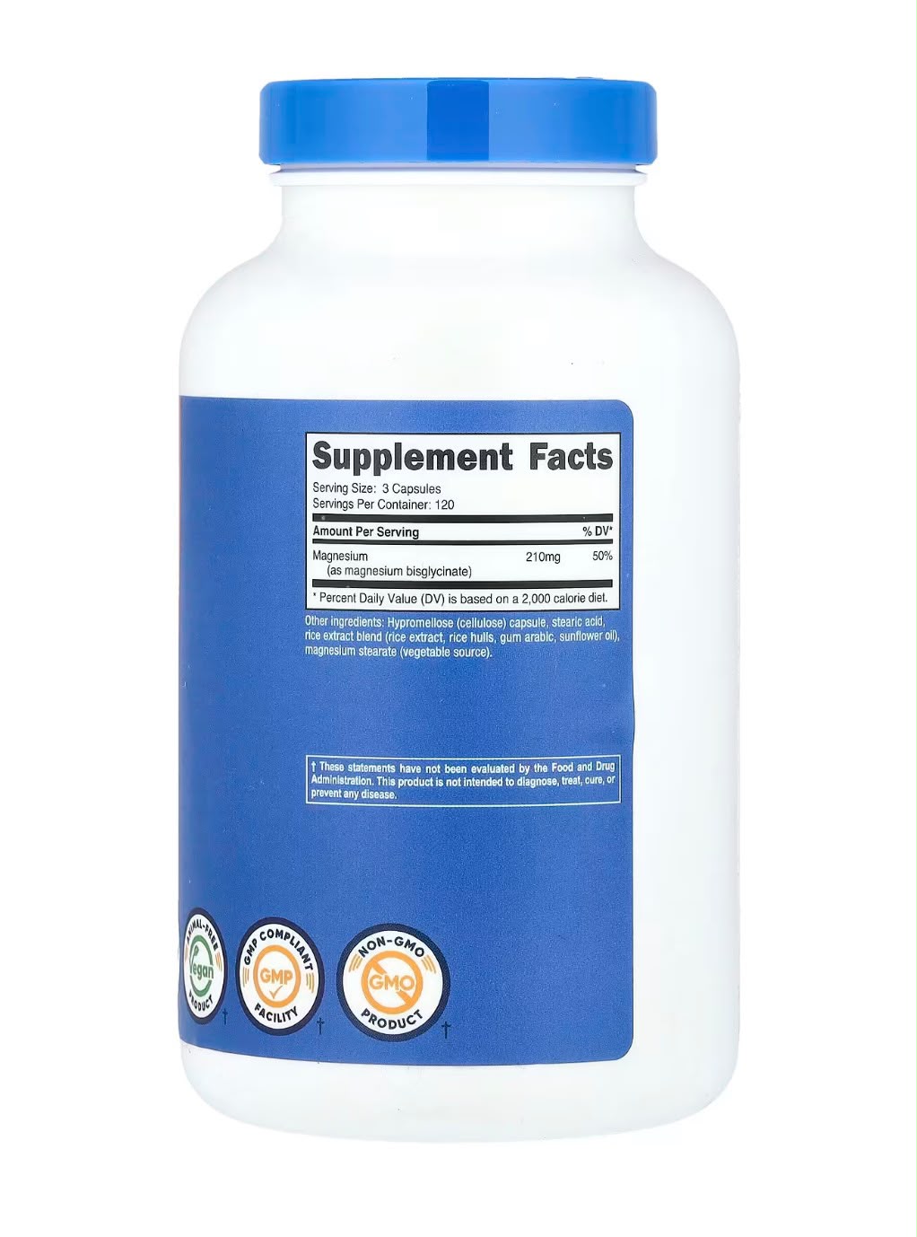 Nutricost Magnesio Glicinato 210 mg | 360 Cápsulas