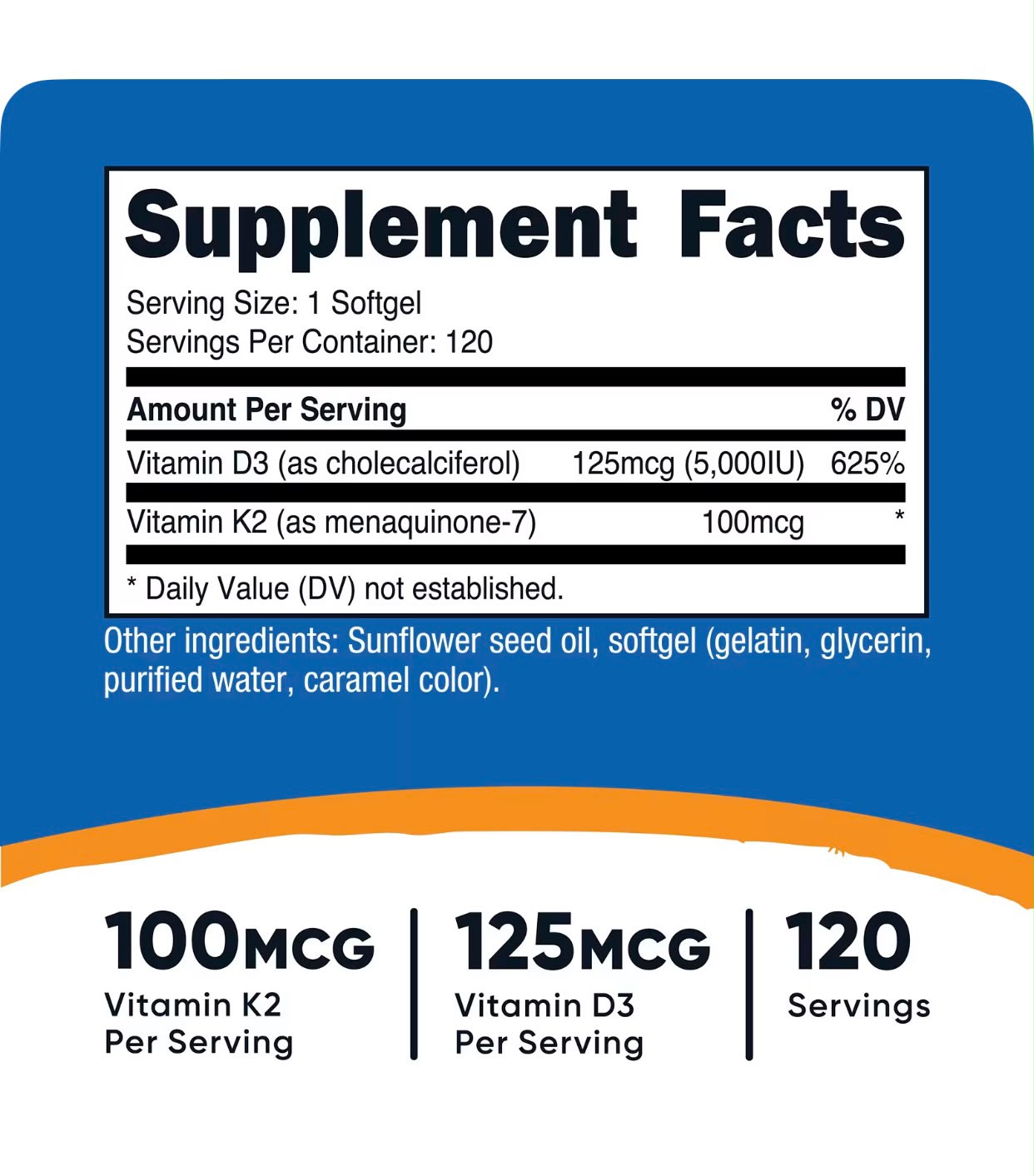 Vitamina K2 + Vitamina D3 Nutricost 120 Softgels